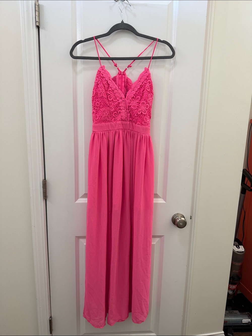 NOBO Hot Pink Lace Bodice Maxi Slip Dress